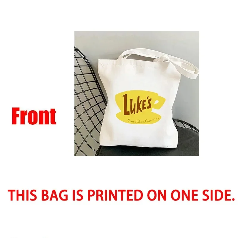 Cute Cartoon Tote Bag Canvas Tote Bag Little Prince Serial Printed Text uso quotidiano borsa per la spesa bianca riutilizzabile Eco fai da te