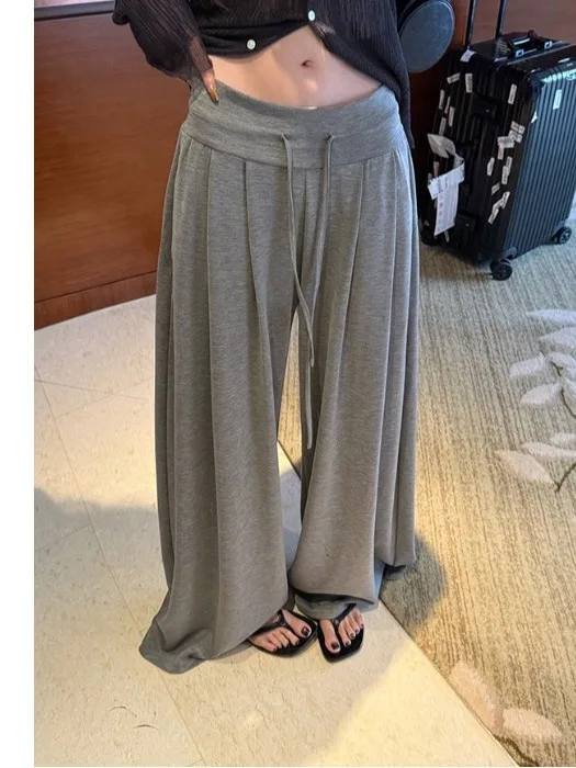 Fashionable Casual Yoga Pants Women's Loose Hanging Design Ice Sensation Smooth Lazy Mask Pants Korean Style Summer 2026