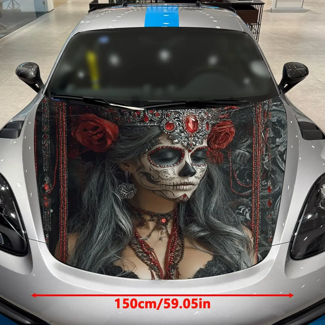 Skeleton Queen Car Hood Sticker, Durable PVC Vinyl Film Suitable For Most Vehicles, Hood Protection Film Gift, Car Parts | Reali