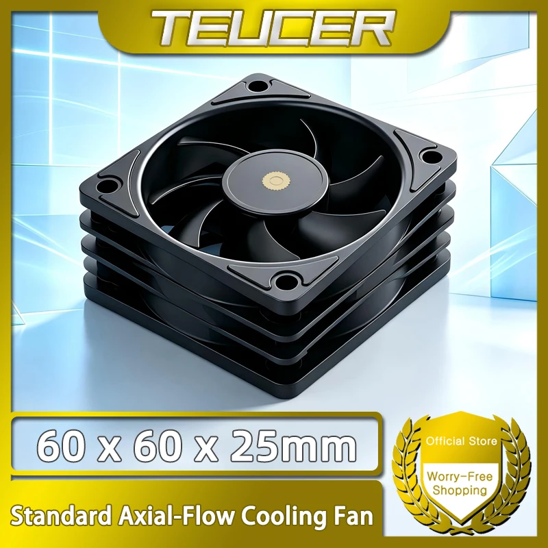 TEUCER GY-B6025 6cm Standard Axial-flow Cooling Fan for Mini-ITX, PC Power, 1U/2U Servers, Software Routers, and NAS Devices