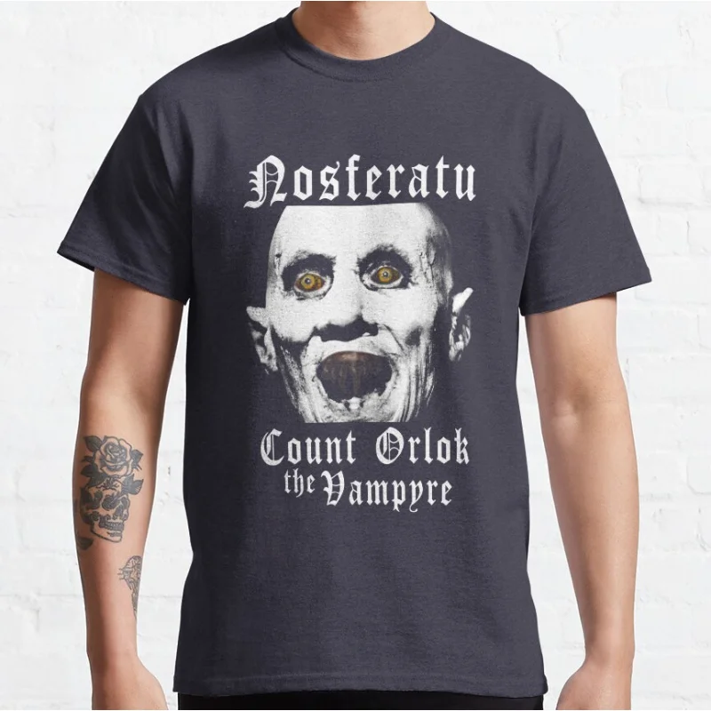 Nosferatu is Count Orlok the Vampyre Retro Vampire cult graphic t shirts The Mystery Hunter scary halloween tops All size S-6XL