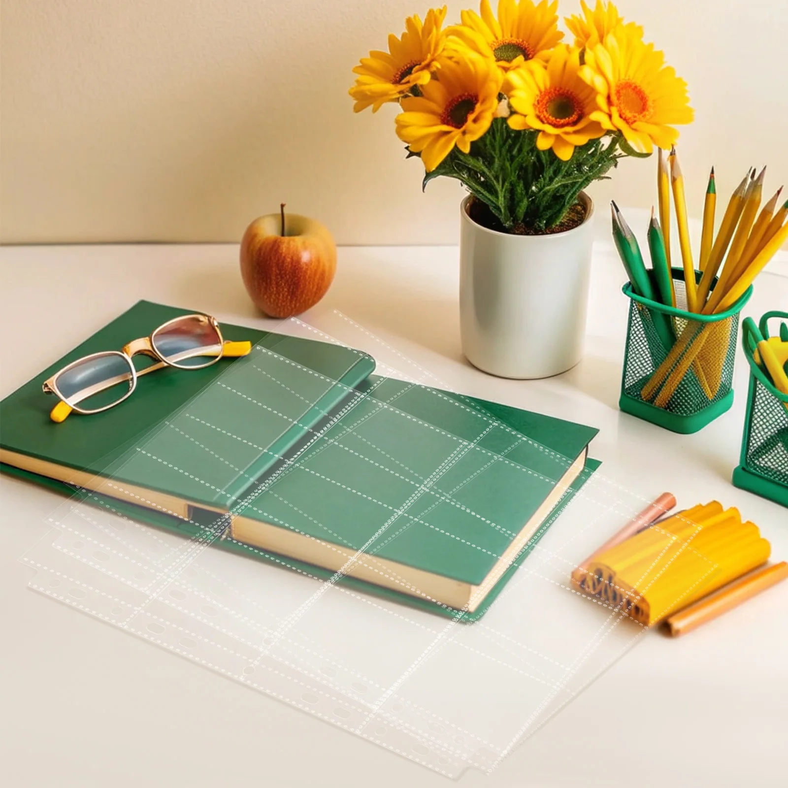 10 pcs Badge Collection Album Pages Multifunctional Stamp Album Sheets Strong Pp Material Portable Badge Storage Clear Sleeves