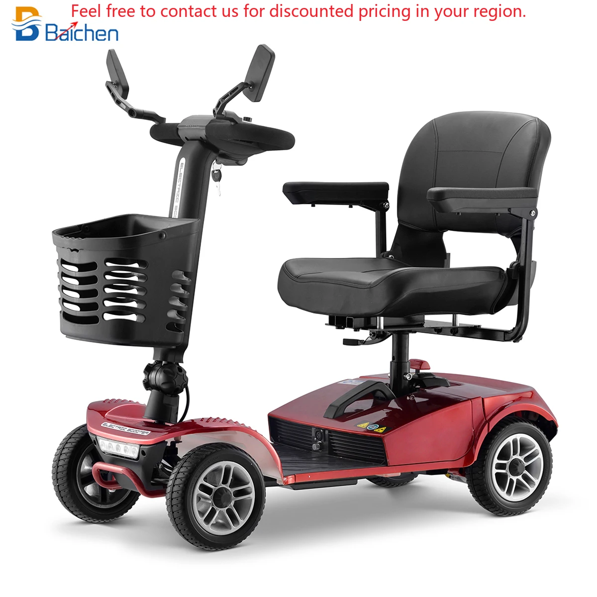 Motor Detachable 24V 350W High Power Outdoor Convenient Scooter With Removable Battery 4 Wheels Electric Mobility Scooter