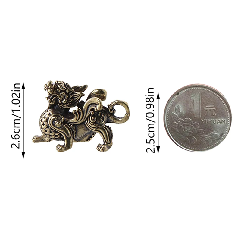 Statue Figurine Kylinsculpture Wealth Brass Decor Prosperity Good Yao Chinese Pi Ornament Qilin Dragon Luck Animal Fengshui▪