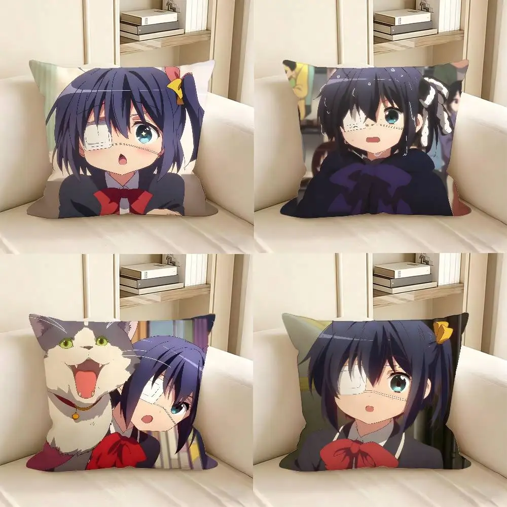 1pc Cartoon Character Rikka Takanashi Sanae Yuuta Pillow Case Fashion Square Pillowcase Bedroom Sofa Room Ins Decoration Leisure