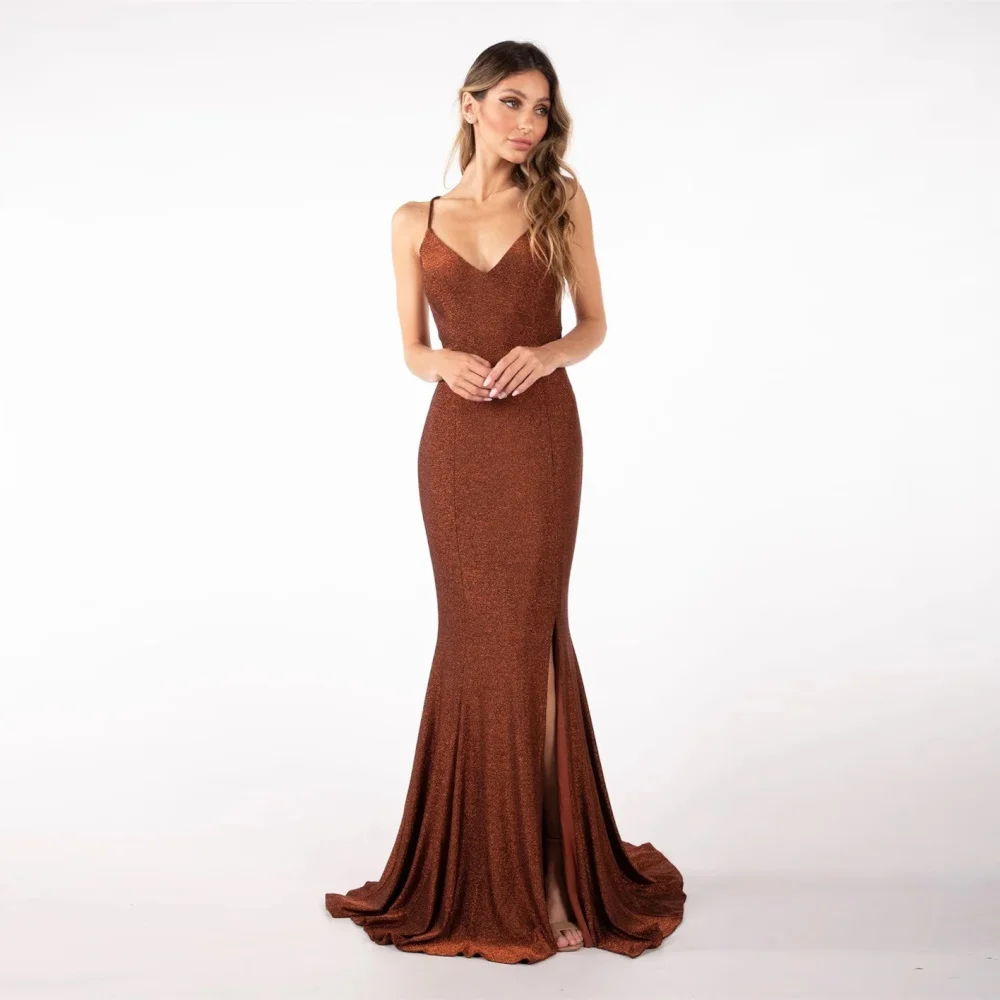 Shimmer Chic And Elegant Party Prom Dresses For Women Sleeveless Modern Style Lace Up Party Evening Elegant Luxury Celebrity