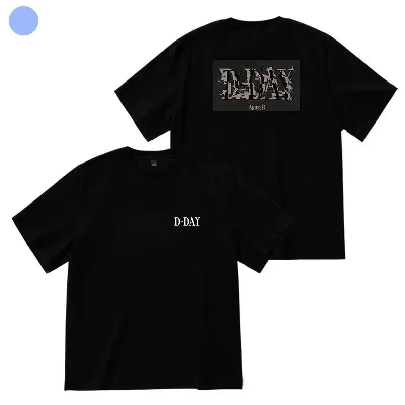 100% Cotton T Shirt Kpop Suga Agust D D-DAY Printed Men's Women's Clothing Plus Size Graphic T-Shirt Top Summer Fashion Clothes