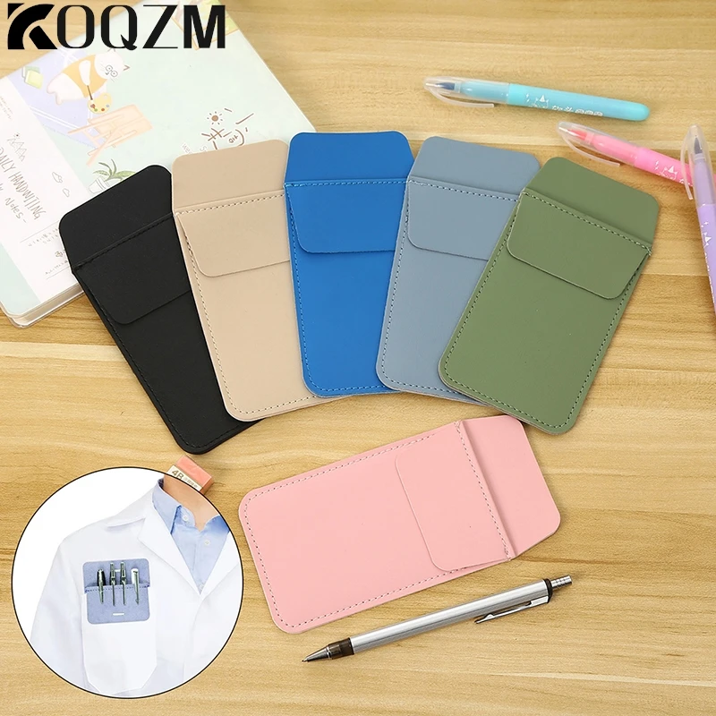 PU Leather Pencil Bags for Clothes Pocket Doctor Nurse Staff Leak-proof Pen Pouch Hospital Business Pen Holder Supplies