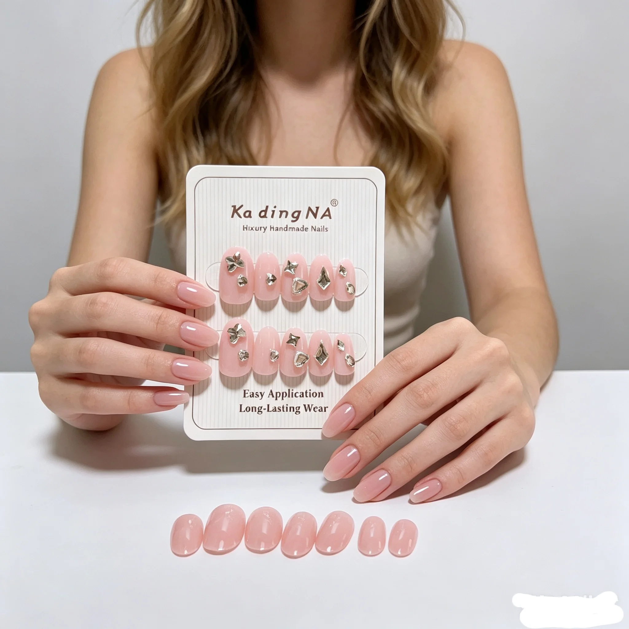 24 nail pieces with a tool kit for lightweight, seamless application to the nail surface without causing bulges or discomfort.