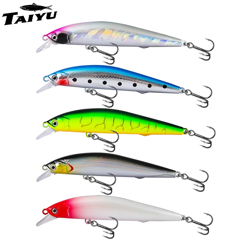 TAIYU 10cm9.5g Leurre Minnow à Suspension pour Navire de Guerre, Longue Portée, Rétention de la Mouche Artificielle, Appât pour Poisson, Black Bass