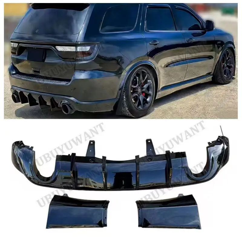 For Dodge Durango 2011-2024 All Models GT/SRT/SXT Glossy Black Carbon Fiber Print Rear Bumper Diffuser Car Accessories Body Kit