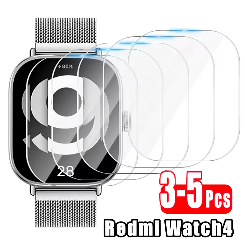 3-5Pcs Premium Tempered Glass For Xiaomi Redmi Watch4 Smartwatch Screen Protector Clear Film