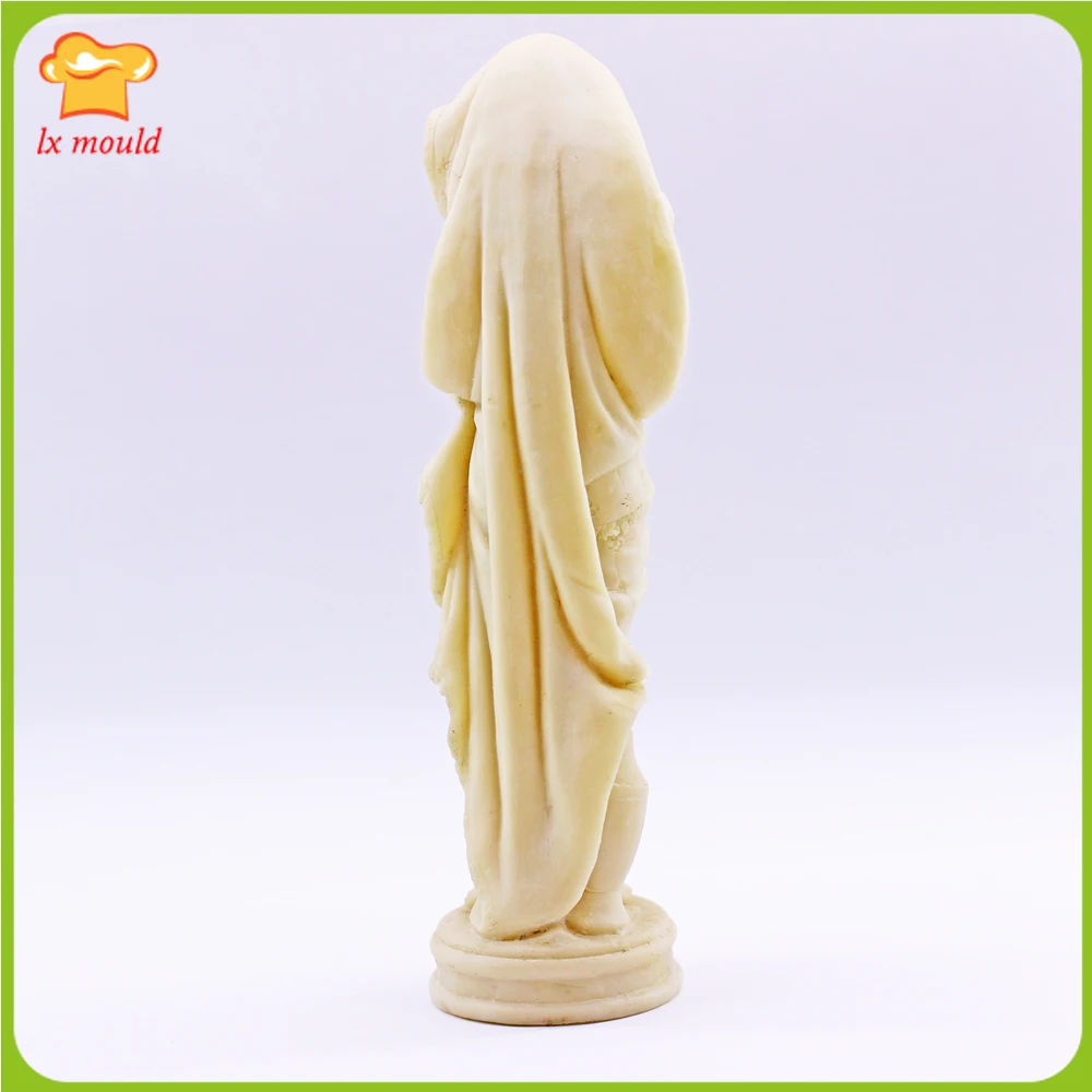 3D Cloak Angel Silicone Mould Birthday Wedding Home Candle Resin Decoration Molds Handmade Plaster Mold-Venus Winter Girl