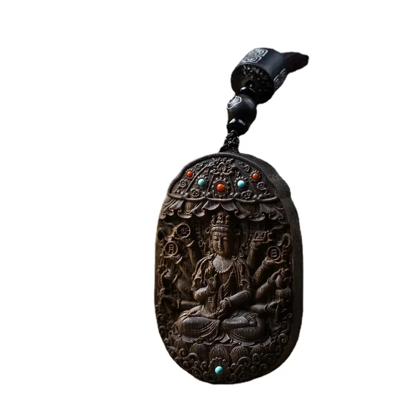 Agarwood Amulet Natural Tiger Year Buddha Sandalwood Wooden Acalanatha Pendant