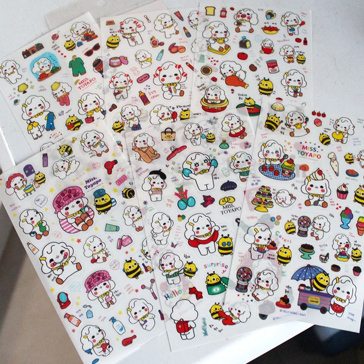 Cookie Mädchen Katze Pflanze Haustier Wasserdichte Hand Konto Flache Telefon Fall DIY Aufkleber Malerei Scrapbooking Material – Detail 16