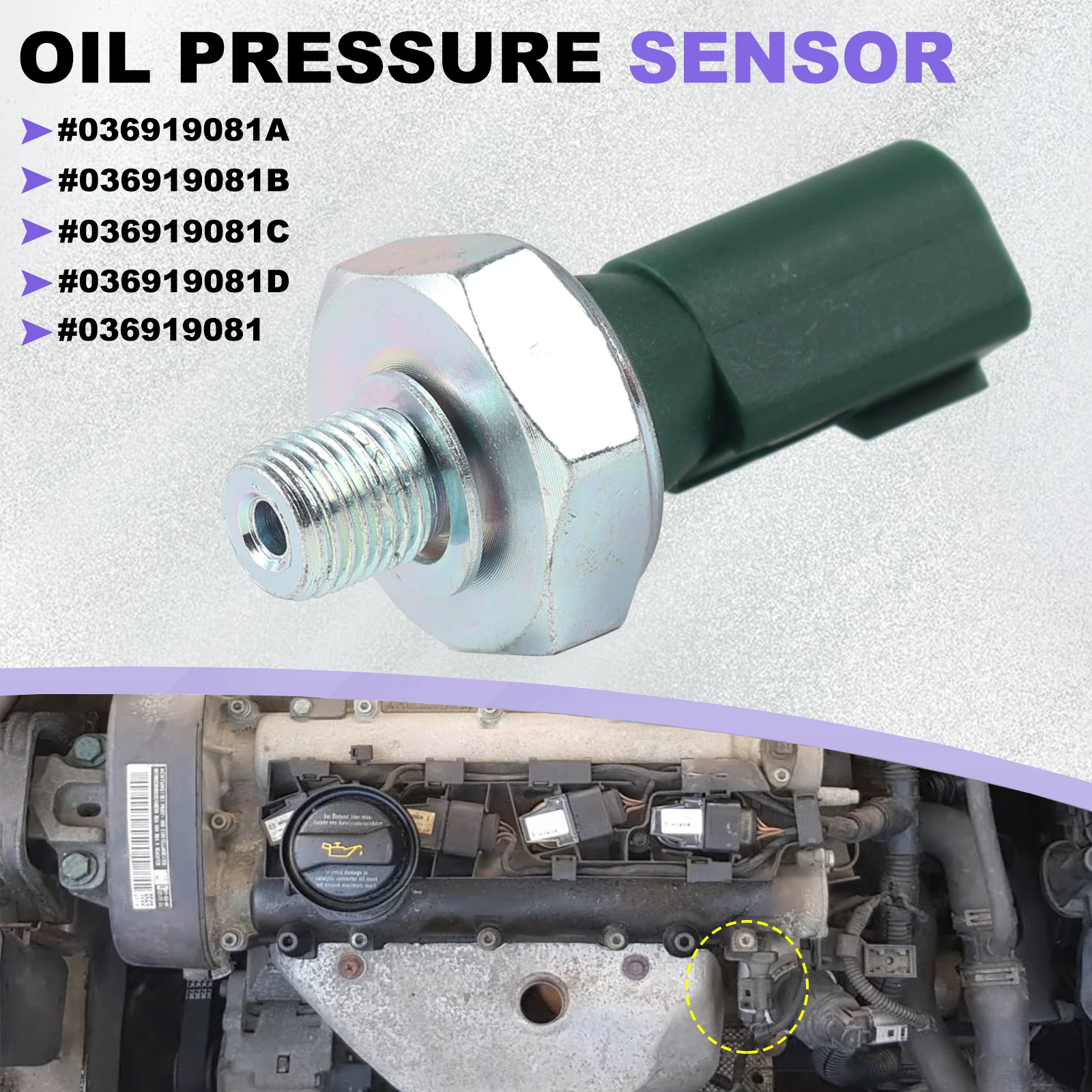 036919081B Car Oil Pressure Sensor Switch for VW Golf MK4 MK5 Bora Passat B6 B7 Bora Audi A2 A3 A8 Q3 TT 03C 919 081 036919081A
