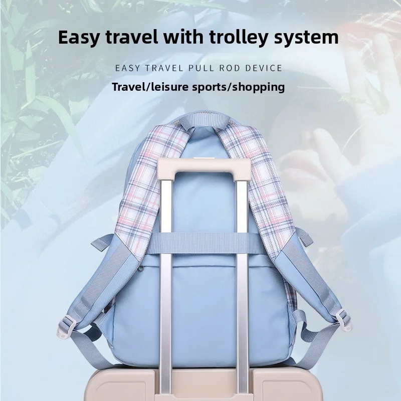 Large Capacity Dual-Shoulder Backpack Wear-Resistant Scratch-Proof Water-Resistant Student Schoolbag