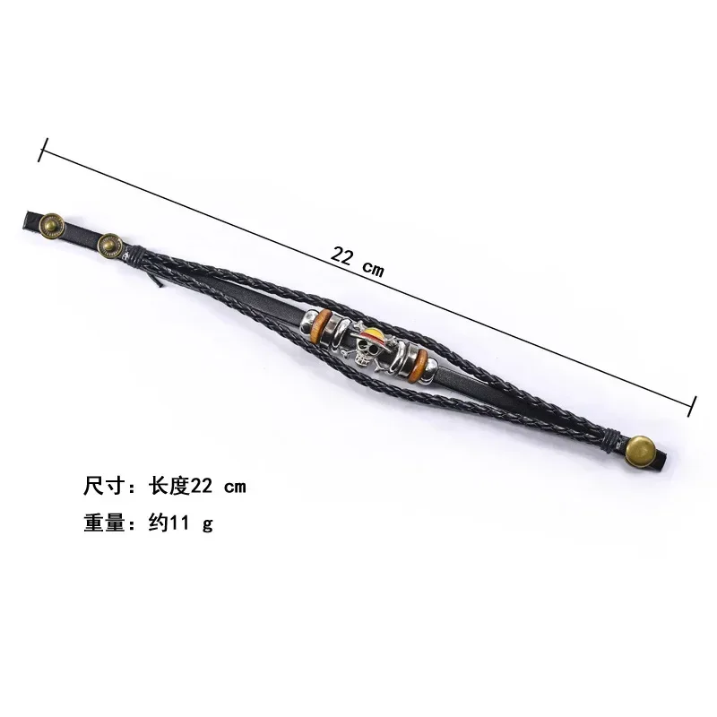 أنيمي قطعة واحدة سوار بو لوفي سوار تأثيري الدعائم القش قبعة القراصنة مجوهرات الدعائم خمر الجلود سوار هدايا عيد الميلاد