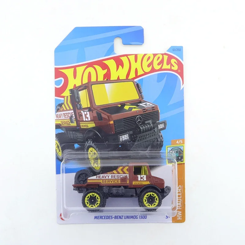 2019-07 2021-188 Original Hot Wheels Mini Alloy Coupe MERCEDES-BENZ UNIMOG 1300 1/64 Metal Diecast Model Car Kids Toys Gift