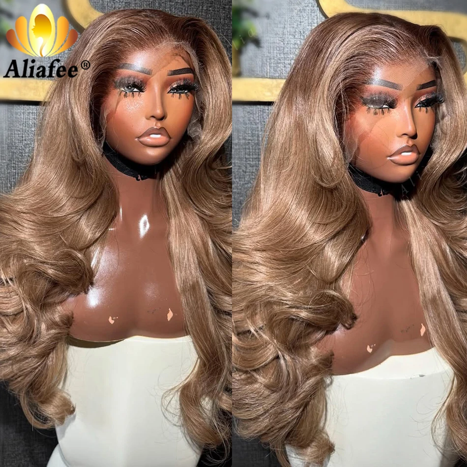 

Brown Root Sandy Blonde Wigs Human Hair 13x6 Lace Frontal Wigs for Women Upgrade 12A Ombre Blonde 200% Density Body Wave Wigs
