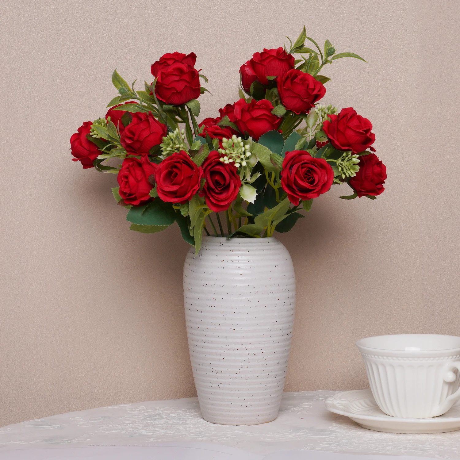 

Artificial Flowers Rose Flower Branch Artificial Pink Roses Realistic Fake Rose for Wedding Home ornements 28cm/11.02inch
