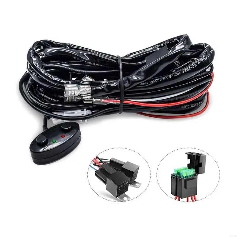 

2025 New Motorbike Light Wiring Harness LED Lamp Switch Wire Cable Power On Off