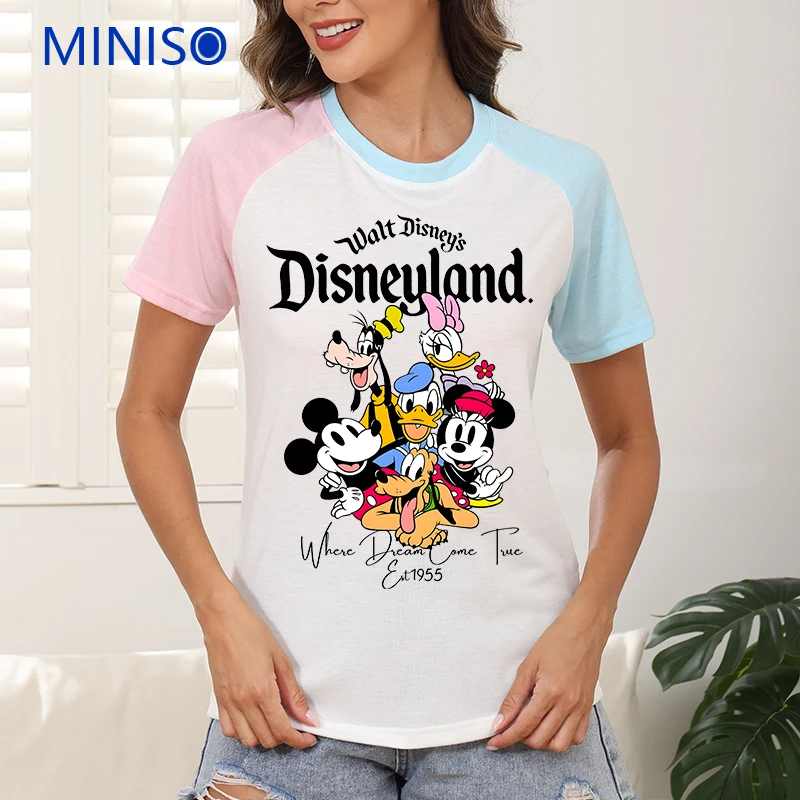 

Trends 2025 Woman Disney Mickey Mouse Cartoon T-Shirt Women's T-Shirts Fashion Brands Top Female Large Size Clothes Printing