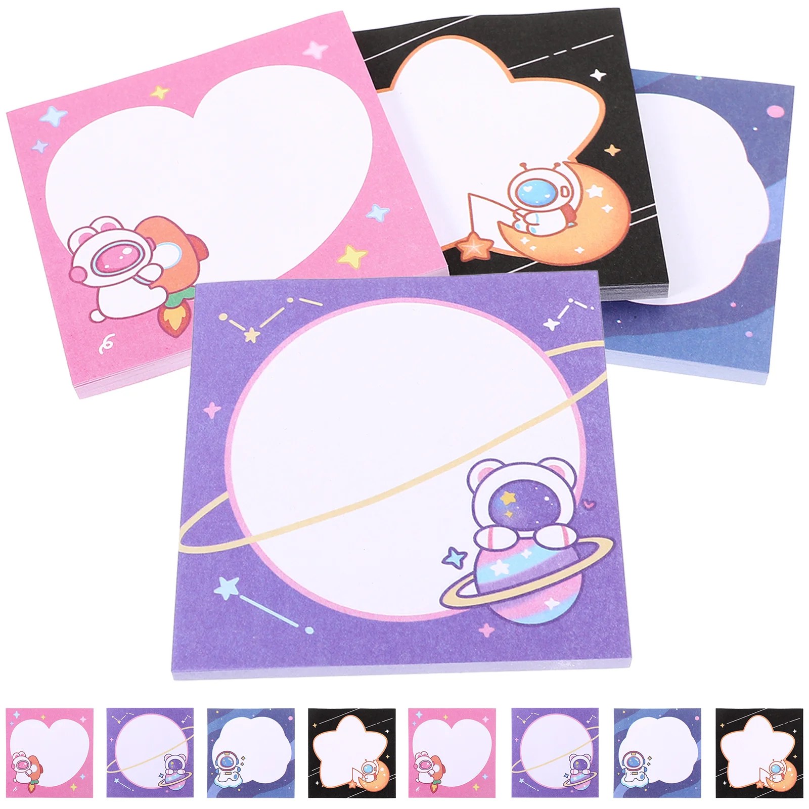

Mixed Style Cartoon Memo Stickers Self-Adhesive Note Pads Perfect for Recording Lists Reminders Scrapbooking