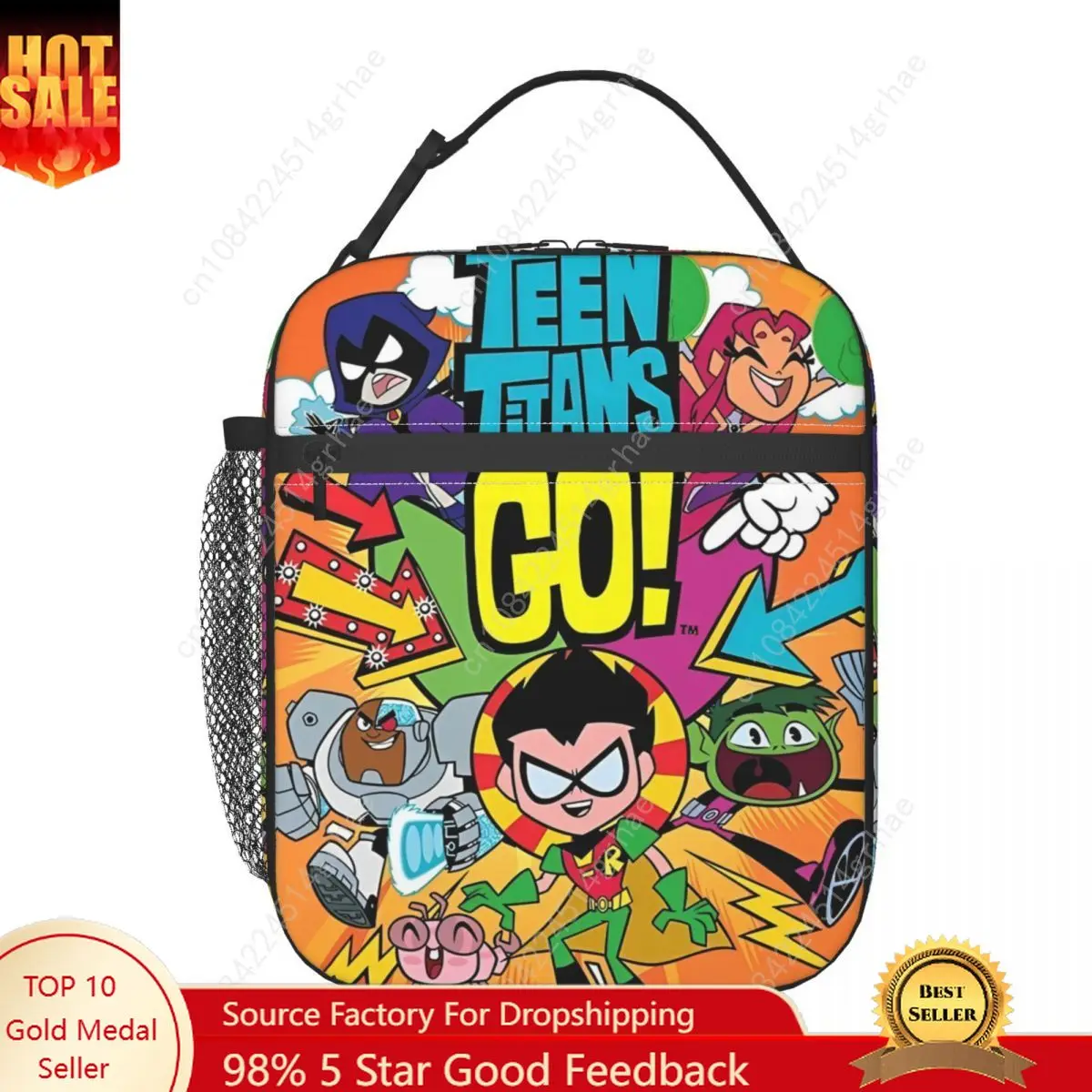 

Teens Titansed Go Anime Manga Thermal Insulated Lunch Bags for Travel Portable Food Bag Thermal Cooler Lunch Boxes