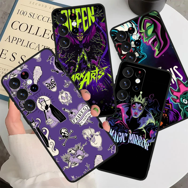 Cool Disney Evil Queen For Samsung S24 S23 S22 S21 S20 FE S10e S10 S9 Ultra Plus Plus Soft Silicone Black Phone Case