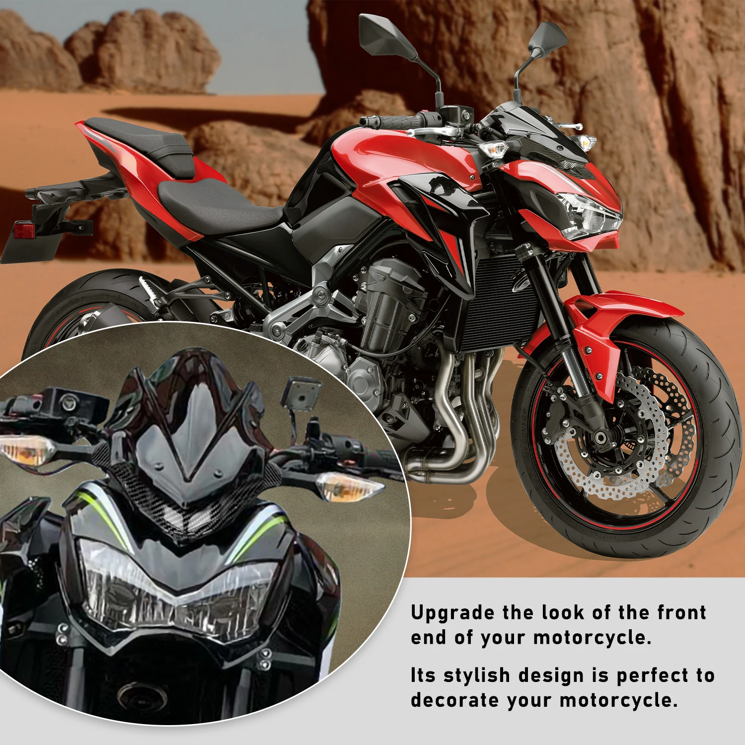 Wolfline Z900 2017 Motorcycle Air Intake Fairing Cover for Kawasaki Z900 2017-2019 2018 Headlight Front Beak Nose Cowl Guard