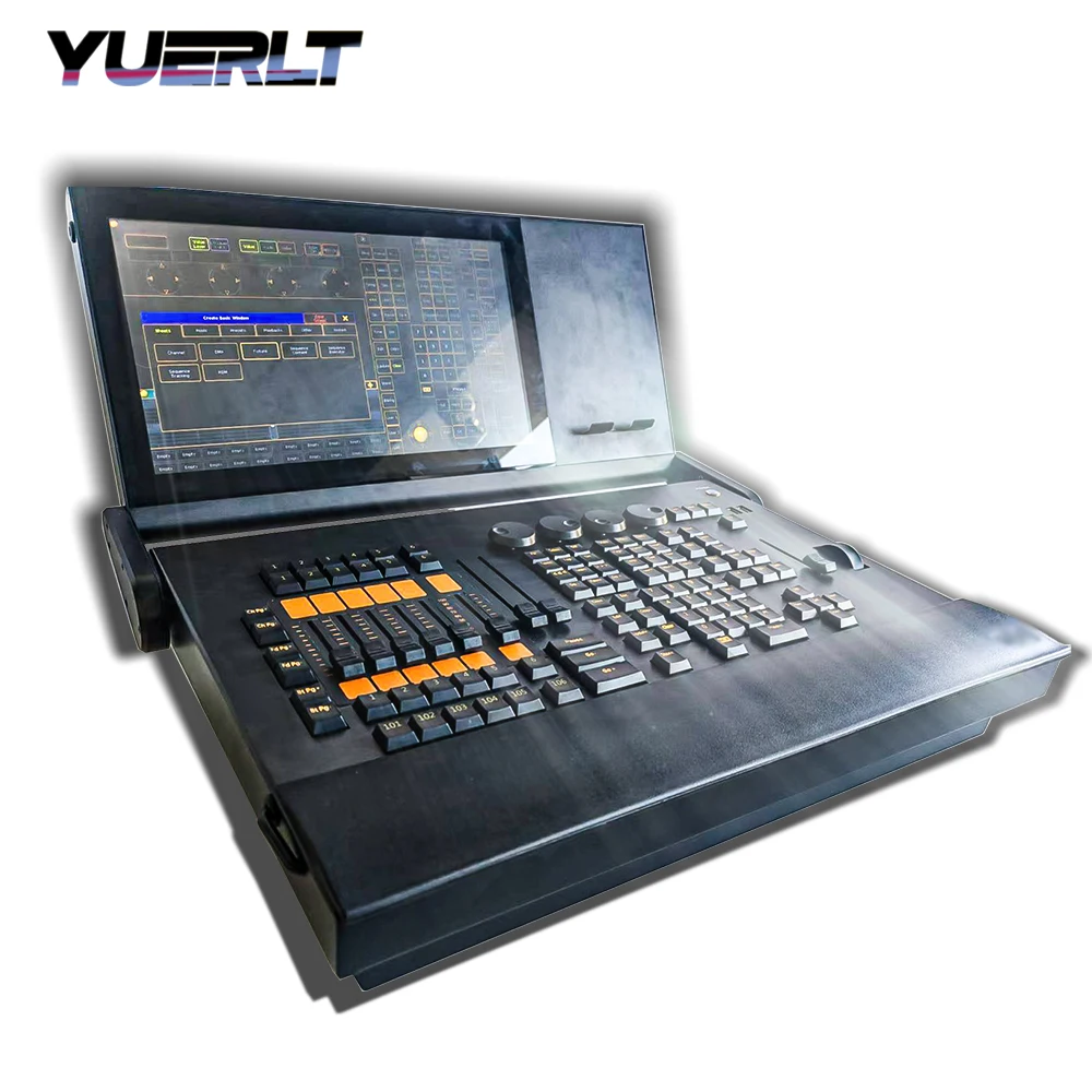 Ala de comando profesional Intel I7 con pantalla táctil y panel táctil Controlador de luz Iluminación de escenario Consola DMX ma 2 para concierto