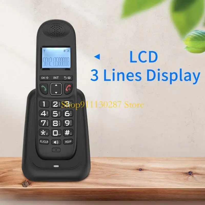 J1HC Cordless Landline Fixed Telephone Home Desk Phone with Caller Identification Sound Noise Reduction Telephones D1003