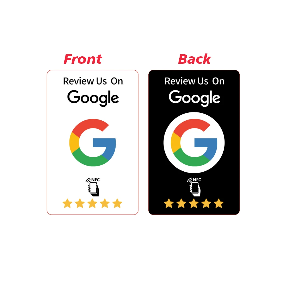 RFID Card Front Back AB Side Reusable Review Tap Card Google NFC Card Review Us on Google Tap Card Enhances SEO Saves Time image 3