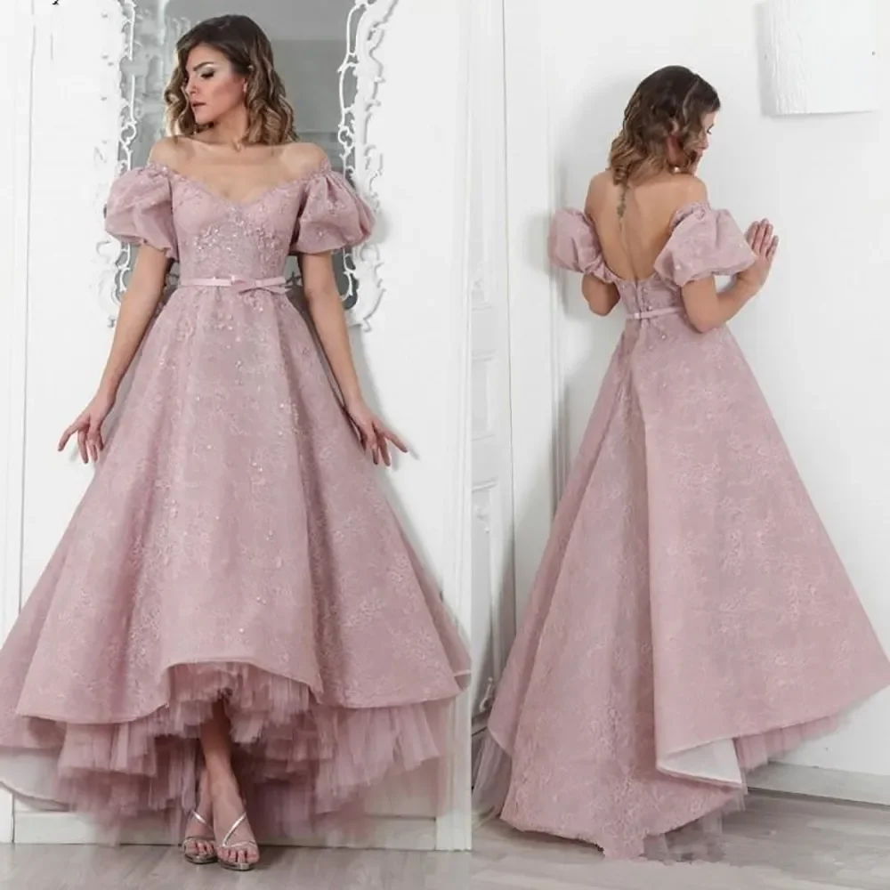 

2024 New Elegant Prom Gown Pink Muslim Ball Gown Long Lace Sweetheart Islamic Dubai Saudi Arabic