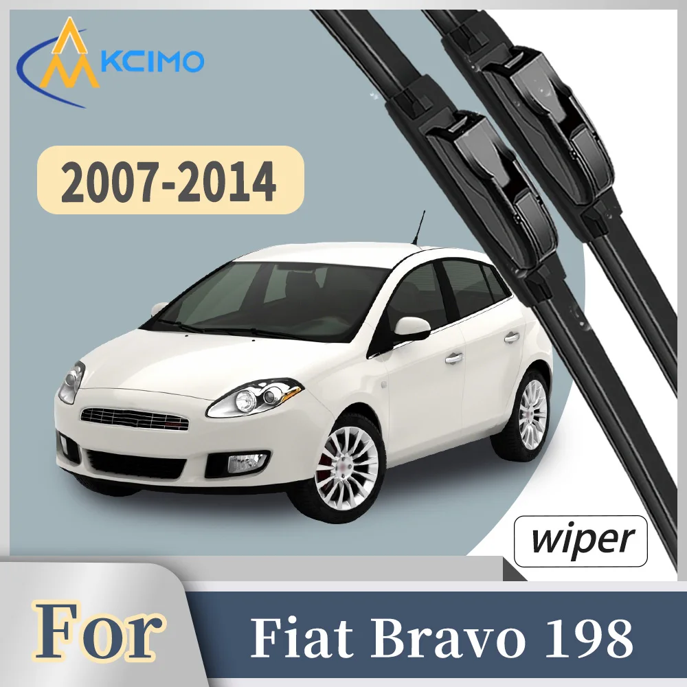 

Premium Rubber Front Windscreen Wiper Blades For Fiat Bravo 198 2007-2014 Quiet Smooth Wiping Waterproof Windshield Kit 2Pcs