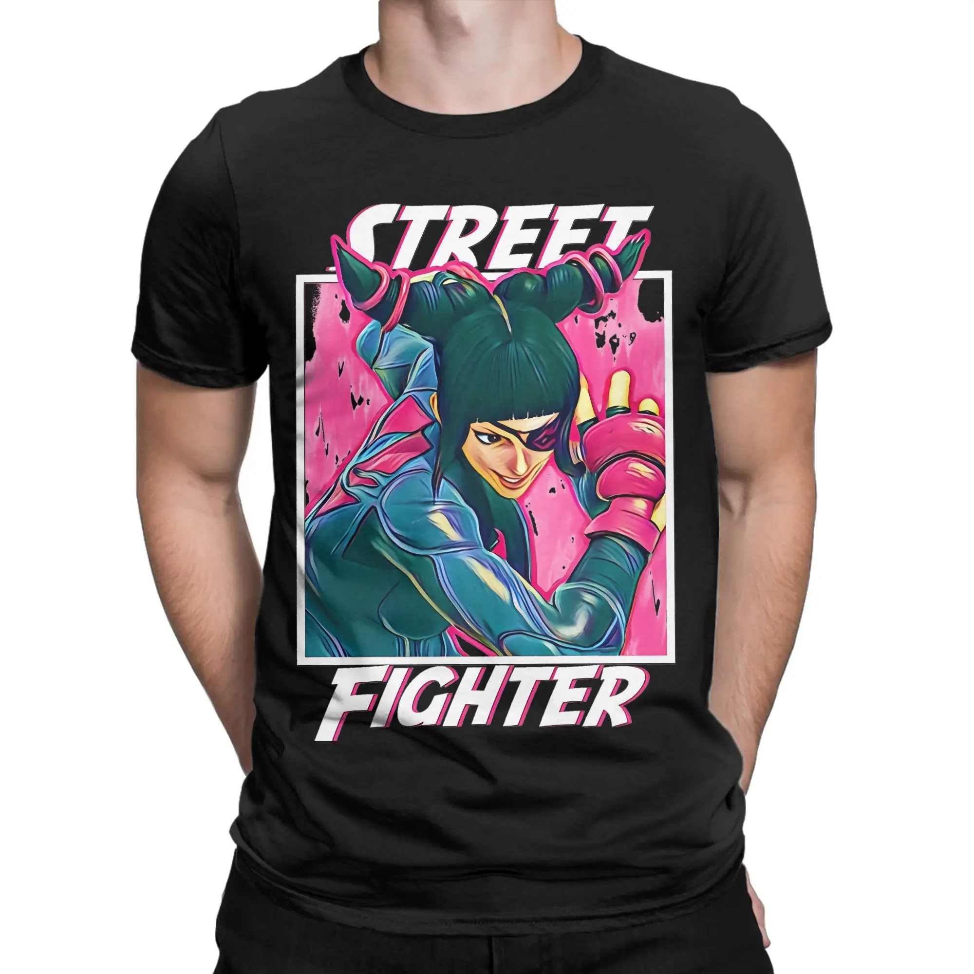 Streets Fighters T-Shirts Men Women Juri Vintage Pure Cotton Tees O Neck Short Sleeve T Shirts Graphic Tops