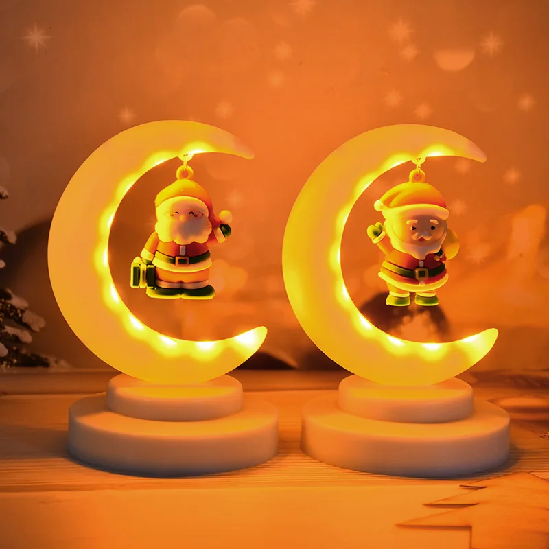 Christmas LED Night Light Santa Claus Xmas Tree Astronaut Table Lamp Xmas Home Bedroom Kids Room Bedside Moon Night Light Decor