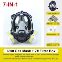 6800Ball type double interface protective silicone full face mask coating spray paint chemical fire mask with pesticide gas mask