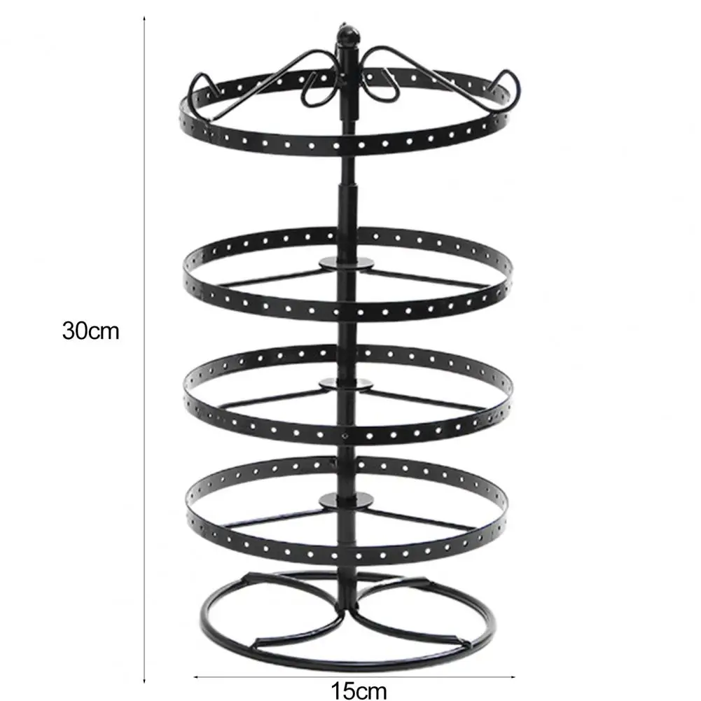 Jewelry Rack Earrings Holder Organizer Rotating Earring Display Stand with Adjustable 4-tiers for Desktop Jewelry Organization