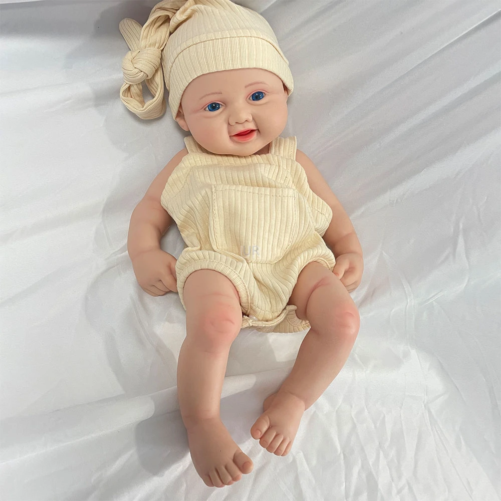 Realistica bambola rinata in silicone realistico lavabile da 16 pollici - Neonata con occhi azzurri, giocattolo regalo realistico per bambini dai 3 anni in su