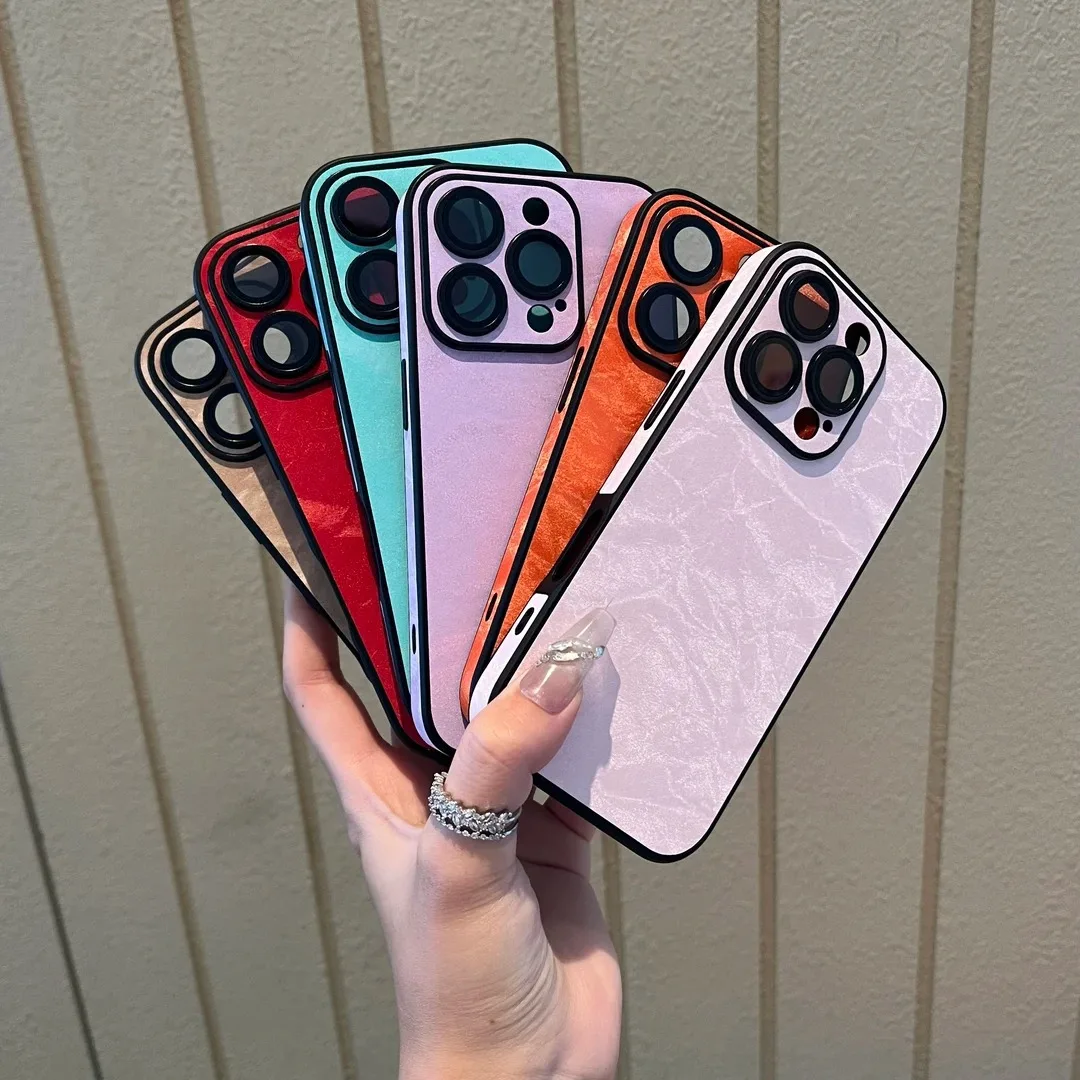 

Fuzzy Phone Case with Camera Lens Protector Plush Texture Full Body Shockproof Cover for Phone 11 to 16 Pro Max Soft Touch