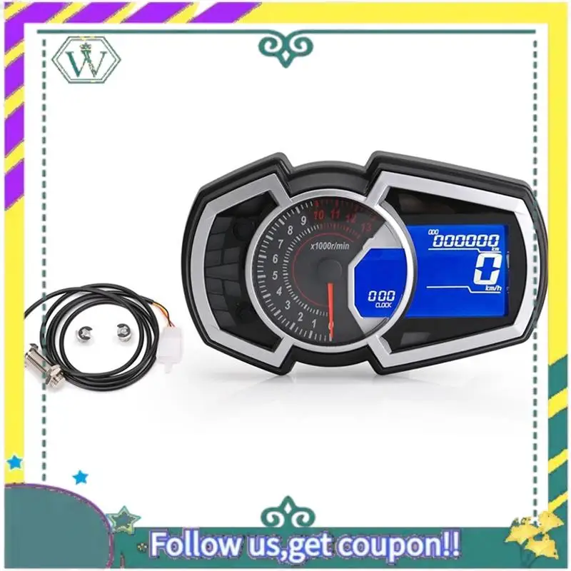 

A82U-Motorcycle Speedometer Odometer Fuel Gauge 13000RPM Universal 1 2 4 Cylinder LCD Instrument For Kawasaki Ninja650 Spare Par