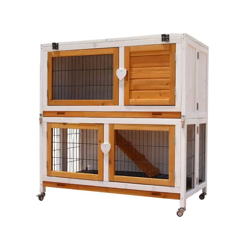 Rabbit Cage Household Rainproof and Sunscreen Outdoor  Double layered Villa Large Rabbit Supplies Tray Dove Cage