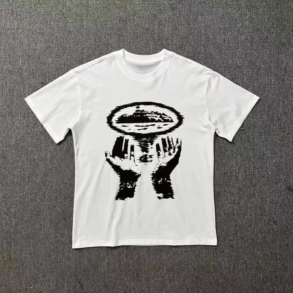 

Corteiz American Trendy Brand Alcatraz Palm Print Summer Men's and Women's Trend Casual Loose Round Neck Short-sleeved T-shirt
