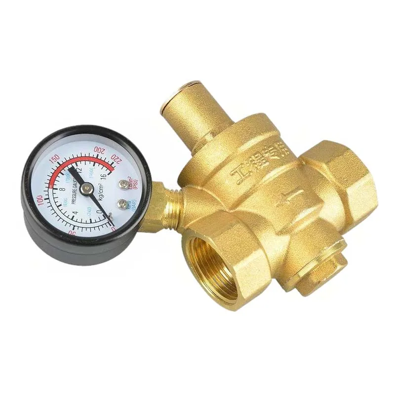 1/2″ 3/4″ 1″ 1-1/4″ 2″ Brass Pressure Regulating Valve DN15 DN20 DN25 DN32 DN40 DN50 Adjustable Relief Regulator WIth Gauge