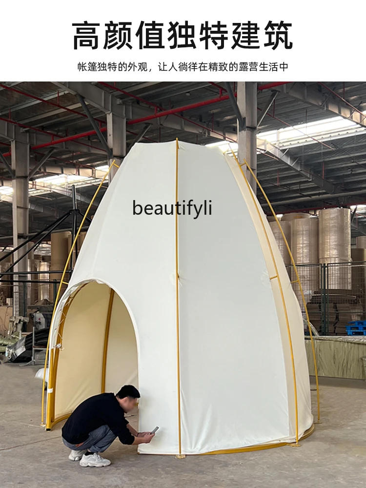 Buckwheat Camp Wild Luxury Hotel Tent Professional Outdoor Rooftop Restaurant Tent Double Gate Ball Tent