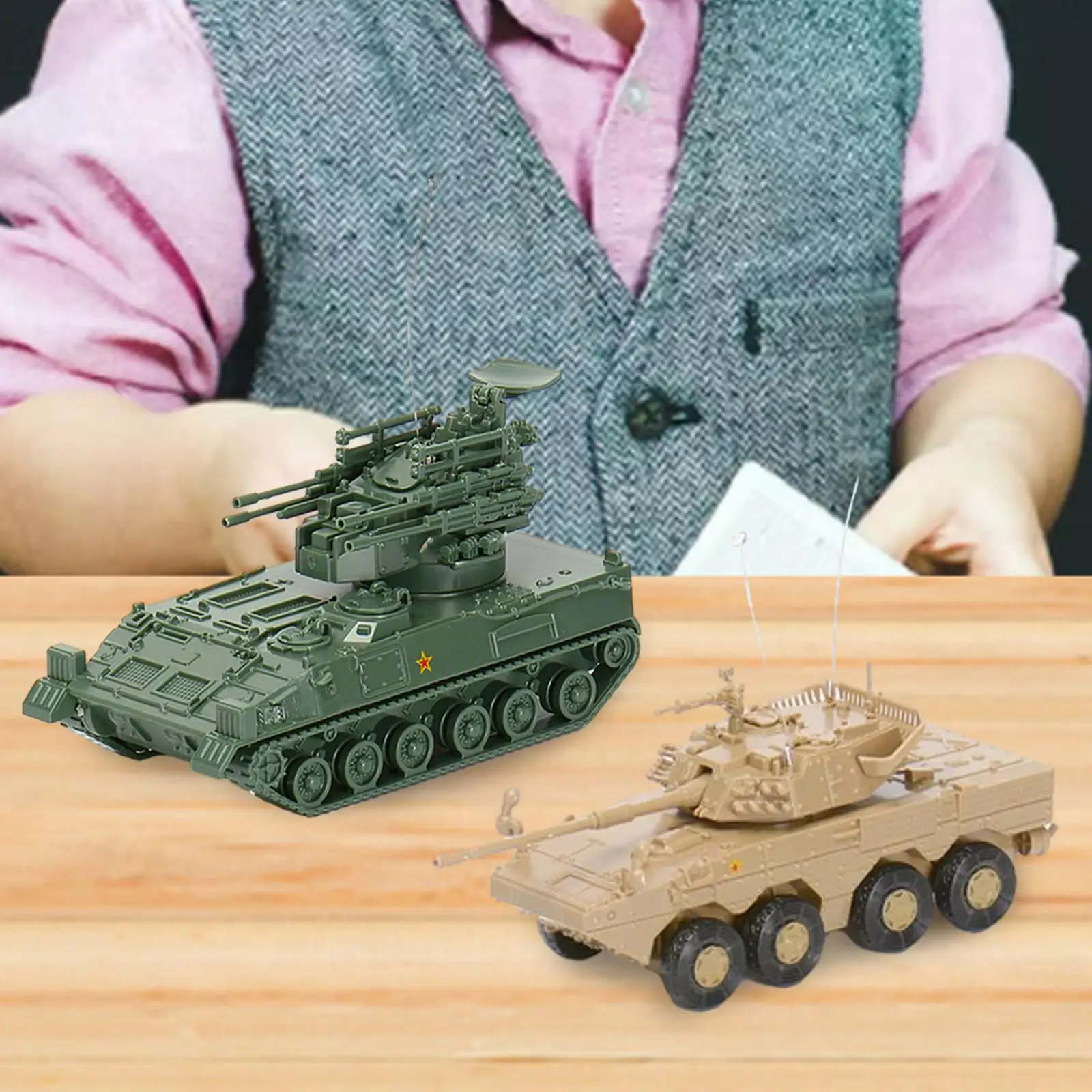 2 szt. 1:72 w skali 4D Model czołgu do samodzielnego montażu, zestaw, Tank, zabawki do dekoracji na przyjęcie, upominki na stół