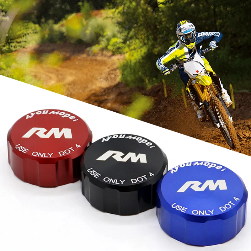 Cubierta del depósito de freno trasero para SUZUKI RM80 RM85 RM125 RM250 1986-2019 tapa del cilindro del líquido de aceite de la motocicleta Dirt Pit Bike RM 80 85