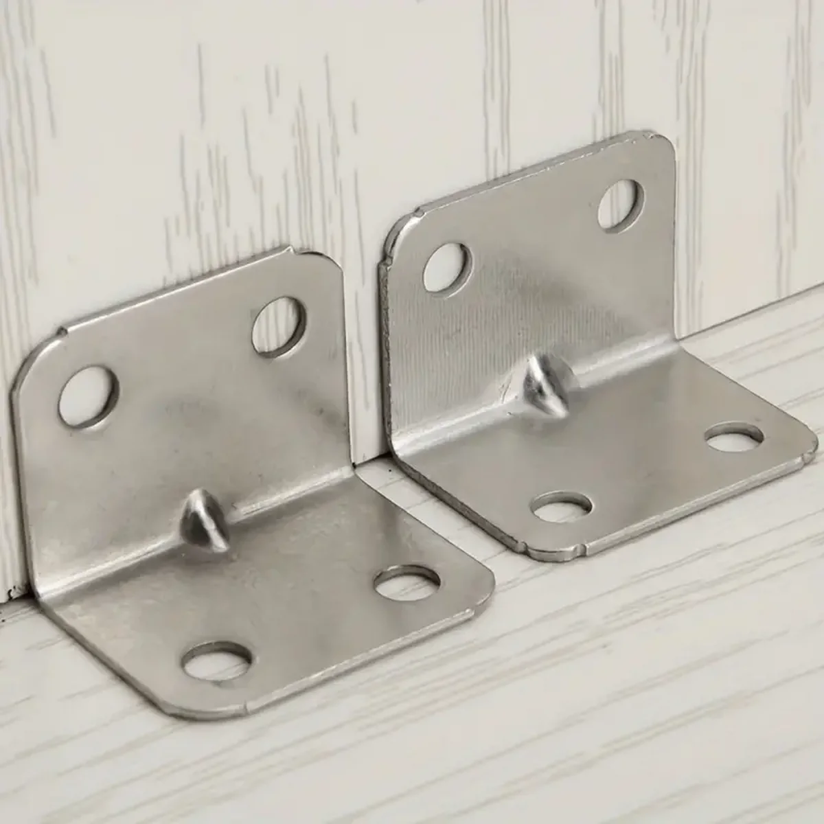 Stainless Steel L Brackets, 90 Degree Angle Joint Fastening Braces, Reinforcement Hardware for Furniture, Tables, Chairs & Cabin